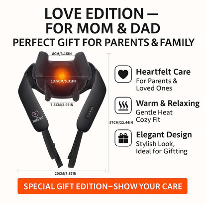 MASGRE Cordless Neck and Shoulder Massager with Heat – 6D Deep Kneading Electric Massage Pillow for Neck, Back, Legs, and Full Body Relaxation – Perfect for Home, Office and Car – Holiday Gift Idea Relaxing