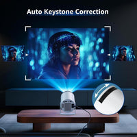 ILEPO Projector Portable, Wifi Bluetooth-Compatible Mini LED Projector, 180° Rotatable Projector, Durable Outdoor Movie Projector