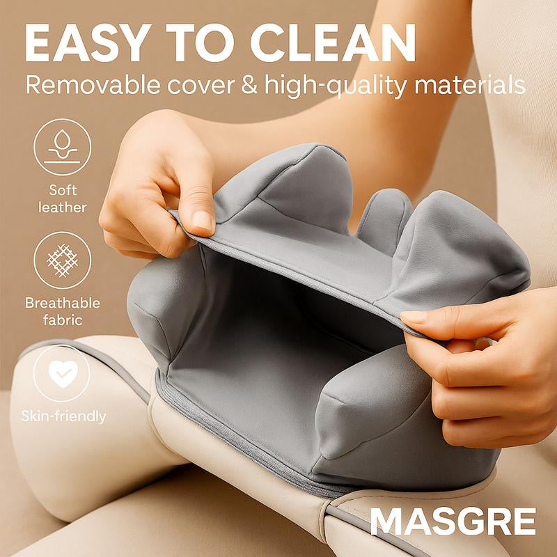 MASGRE Cordless Neck and Shoulder Massager with Heat – 6D Deep Kneading Electric Massage Pillow for Neck, Back, Legs, and Full Body Relaxation – Perfect for Home, Office and Car – Holiday Gift Idea Relaxing