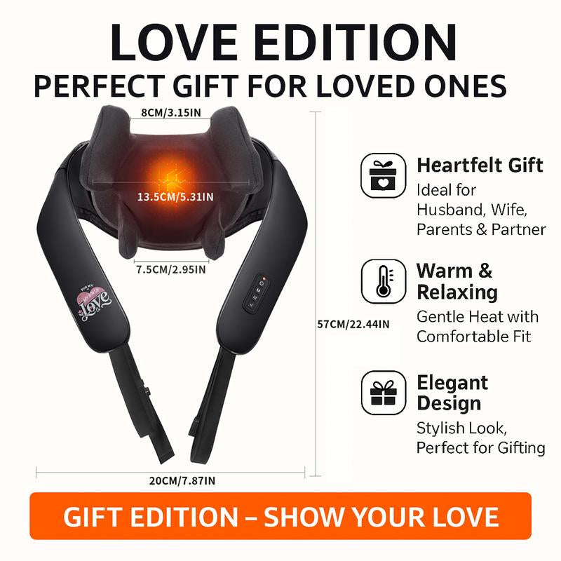 MASGRE Cordless Neck and Shoulder Massager with Heat – 6D Deep Kneading Electric Massage Pillow for Neck, Back, Legs, and Full Body Relaxation – Perfect for Home, Office and Car – Holiday Gift Idea Relaxing