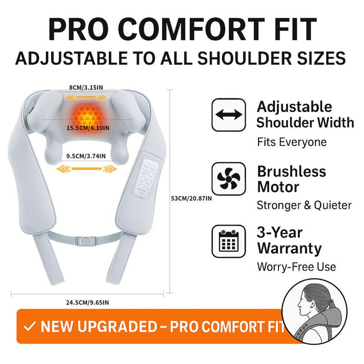 MASGRE Cordless Neck and Shoulder Massager with Heat – 6D Deep Kneading Electric Massage Pillow for Neck, Back, Legs, and Full Body Relaxation – Perfect for Home, Office and Car – Holiday Gift Idea Relaxing