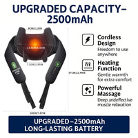 MASGRE Cordless Neck and Shoulder Massager with Heat – 6D Deep Kneading Electric Massage Pillow for Neck, Back, Legs, and Full Body Relaxation – Perfect for Home, Office and Car – Holiday Gift Idea Relaxing