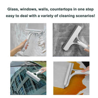 3-In-1 Glass Cleaner Scraper + Squeegee + Scrubber + Spray in One Design, Easy to Deal with Home Windows, Mirrors and Car Windscreen Cleaning! Efficient Cleaning, One Scrape and You'Re Clean!