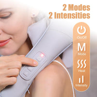 MASGRE Cordless Neck and Shoulder Massager with Heat – 6D Deep Kneading Electric Massage Pillow for Neck, Back, Legs, and Full Body Relaxation – Perfect for Home, Office and Car – Holiday Gift Idea Relaxing