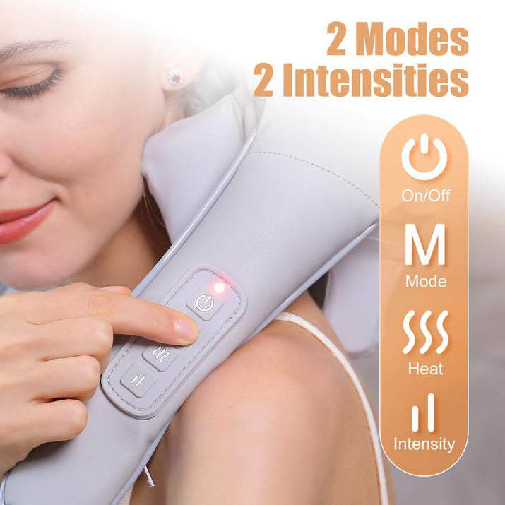 MASGRE Cordless Neck and Shoulder Massager with Heat – 6D Deep Kneading Electric Massage Pillow for Neck, Back, Legs, and Full Body Relaxation – Perfect for Home, Office and Car – Holiday Gift Idea Relaxing